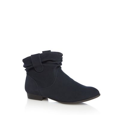 Mantaray Navy ruched ankle boots